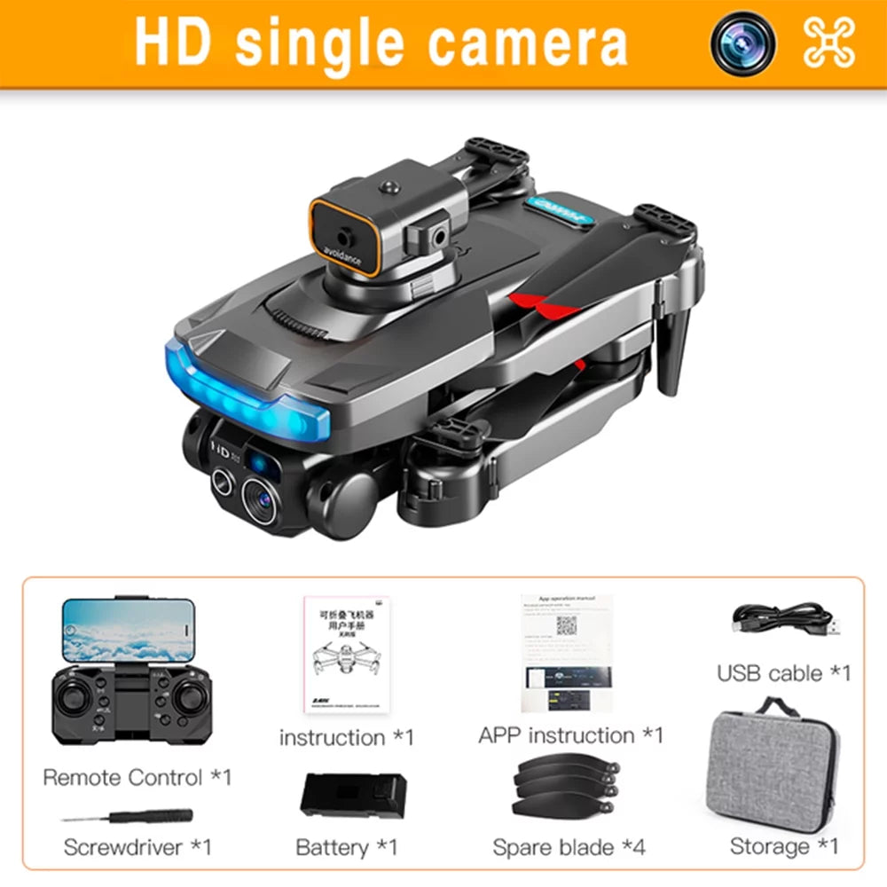 Mini Drone with Camera for Adults Kids, 1080P HD FPV Foldable Drone with 90° Adjustable Lens, Obstacle Avoidance, Follow Me, Altitude Hold, Trajectory Flight, RC Quadcopter for Beginners