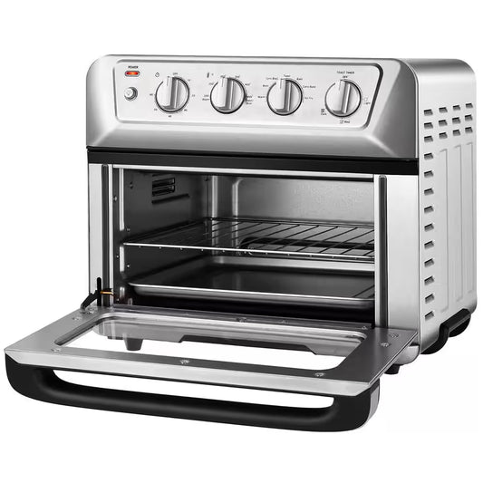 21.5 Qt. Silver Air Fryer Toaster Oven 1800-Watt Countertop Convection Oven with Recipe